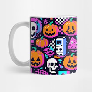 PATRON CALABAZAS Y CALAVERAS PIXELADAS 4 Mug